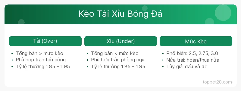 Kèo tài xỉu bóng đá là gì — Kèo Tài Xỉu Bóng Đá TopBet